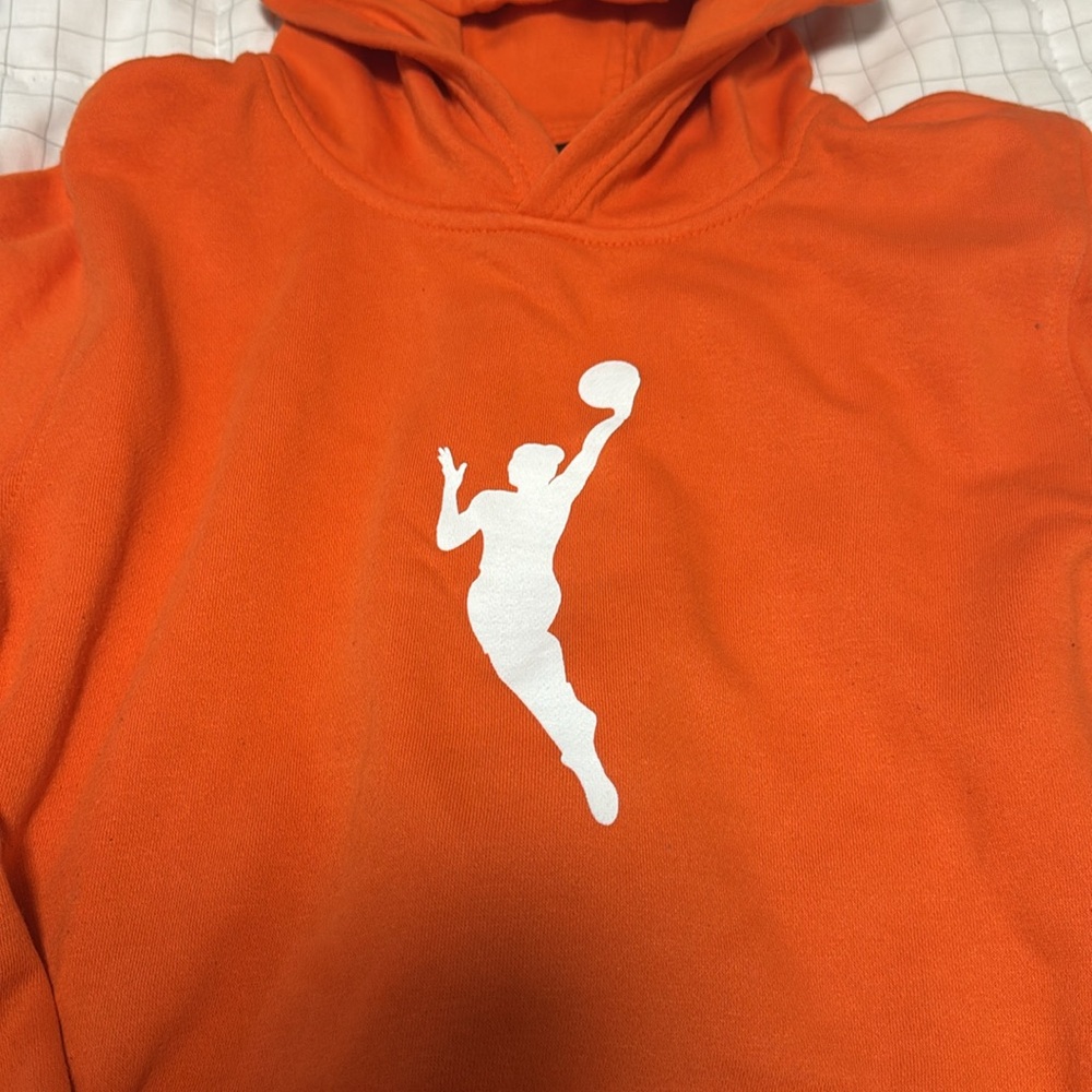 WNBA Jumpwoman Logowoman Hoodie - Orange / White (Size Youth XL) - Picture 3 of 7